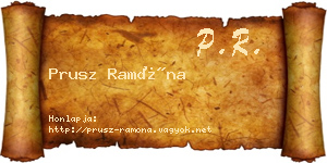 Prusz Ramóna névjegykártya